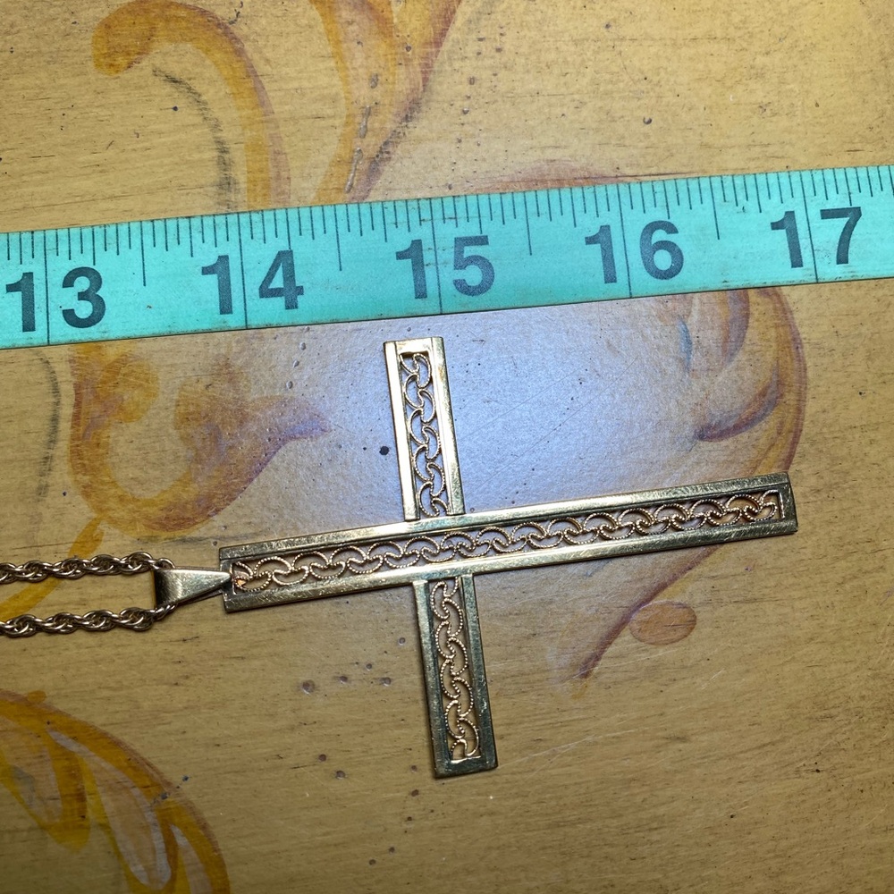 Vintage Van Dell Gold filled Cross Pendant Necklace - Picture 5 of 7